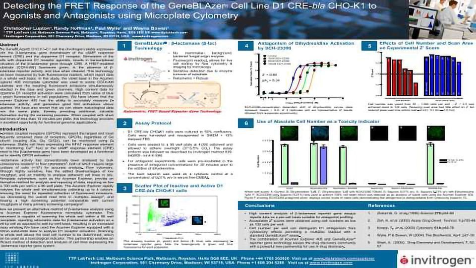 Detecting the FRET Response of the GeneBLAzer® Cell Line D1 CRE-bla CHO-K1 to Agonists and Antagonists using Microplate Cytometry content piece image