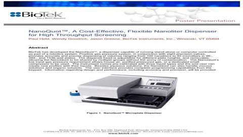 NanoQuot™, A Cost-Effective, Flexible Nanoliter Dispenser for High Throughput Screening