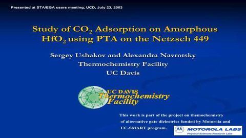 Study of CO2 Adsorption on Amorphous HfO2 using PTA on the Netzsch 449