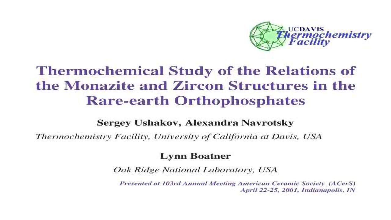 Thermochemical Study of the Relations of the Monazite and Zircon Structures in the Rare-earth Orthophosphates