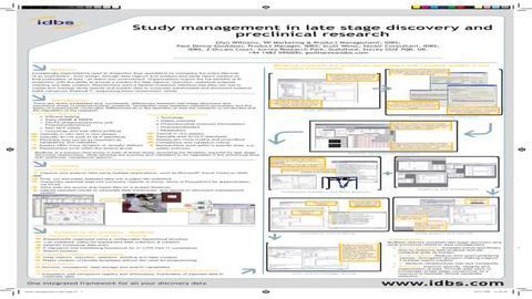 Study Management in Late Stage Discovery and Preclinical Research