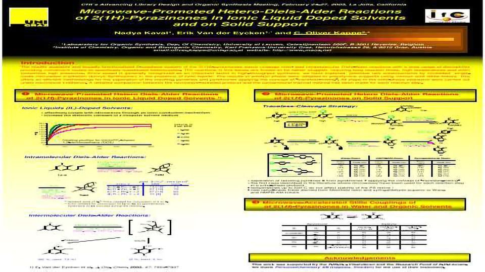 2 (1 h) -Pyrazinones Microwave-Promoted Hetero-Diels-Alder反应在离子液体掺杂溶剂和固体支持内容块的形象