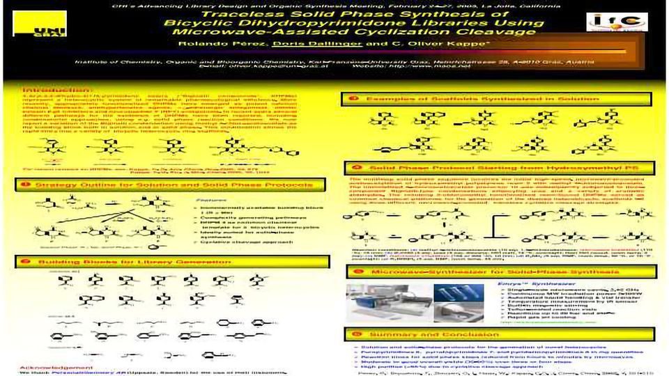 无踪迹的双环Dihydropyrimidone库使用微波固相合成的环化乳沟内容块的形象