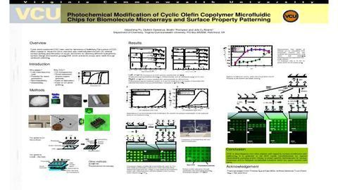 Photochemical Modification of Cyclic Olefin Copolymer Microfluidic Chips for Biomolecule Microarrays and Surface Property Patterning