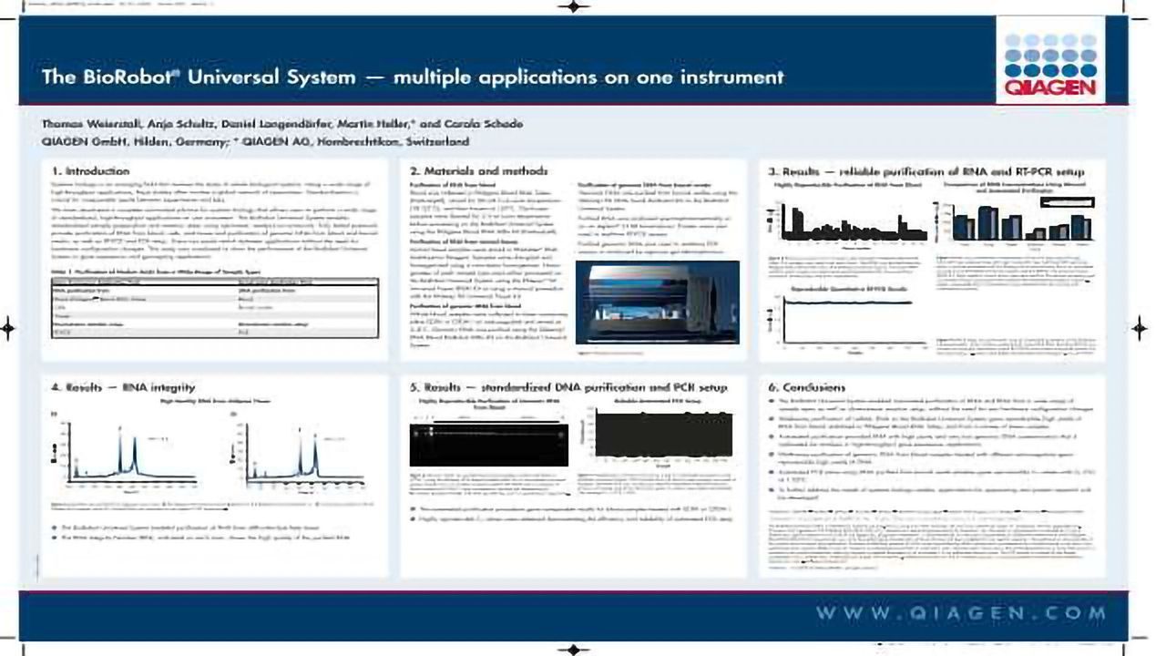 The BioRobot® Universal System - Multiple Applications on one Instrument