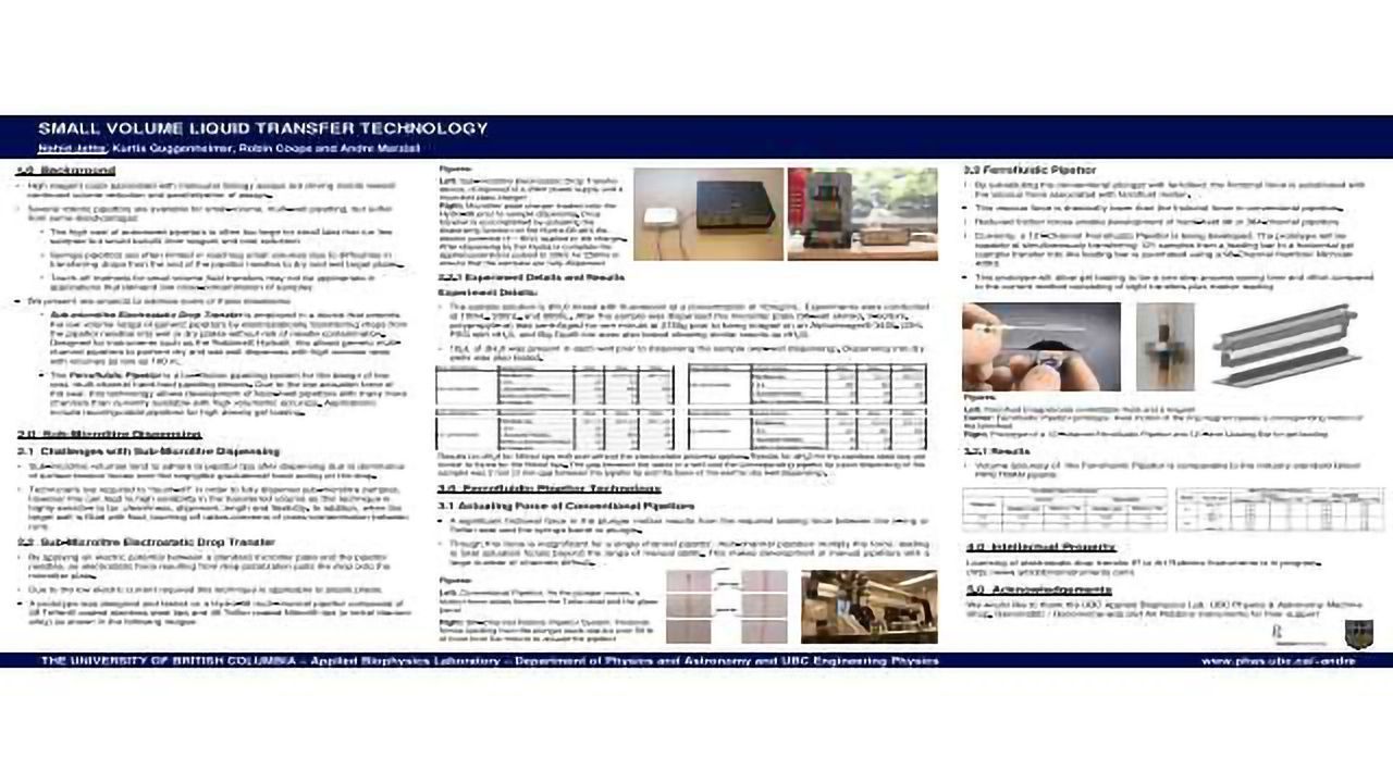 Small Volume Liquid Transfer Technology