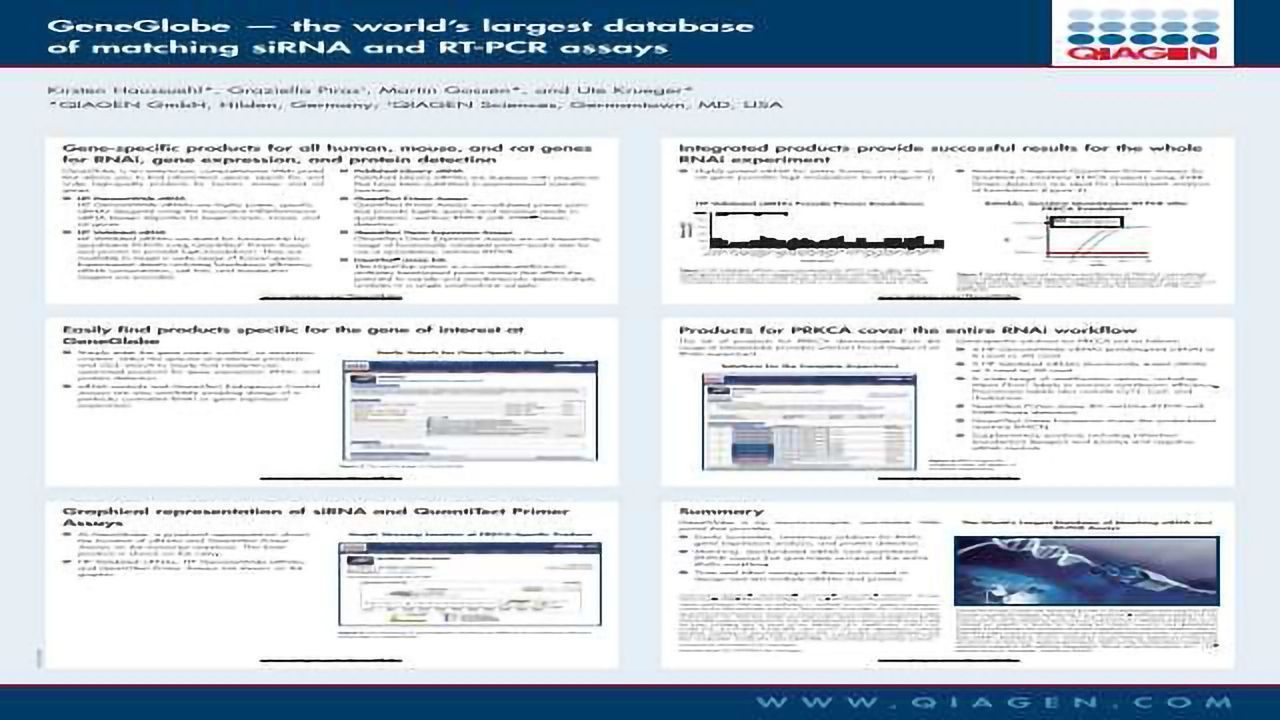 GeneGlobe — The World's Largest Database of Matching siRNA and RT-PCR Assays
