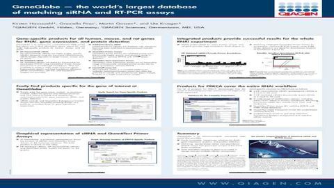 GeneGlobe — The World's Largest Database of Matching siRNA and RT-PCR Assays
