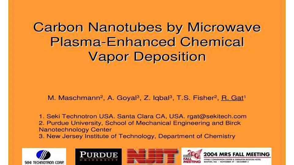 Carbon Nanotubes by Microwave Plasma Enhanced Chemical Vapor Deposition content piece image