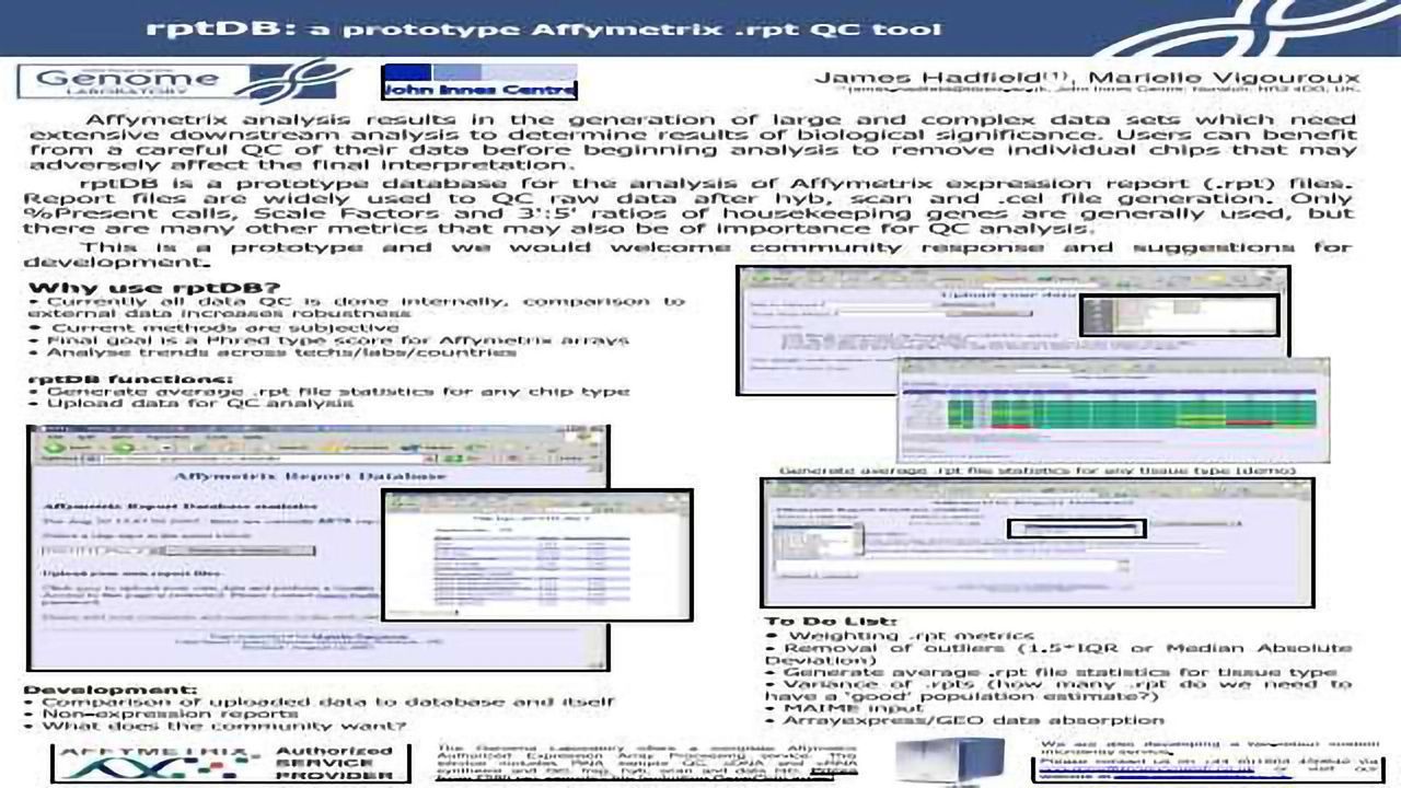 rptDB; a prototype Affymetrix .rpt QC tool