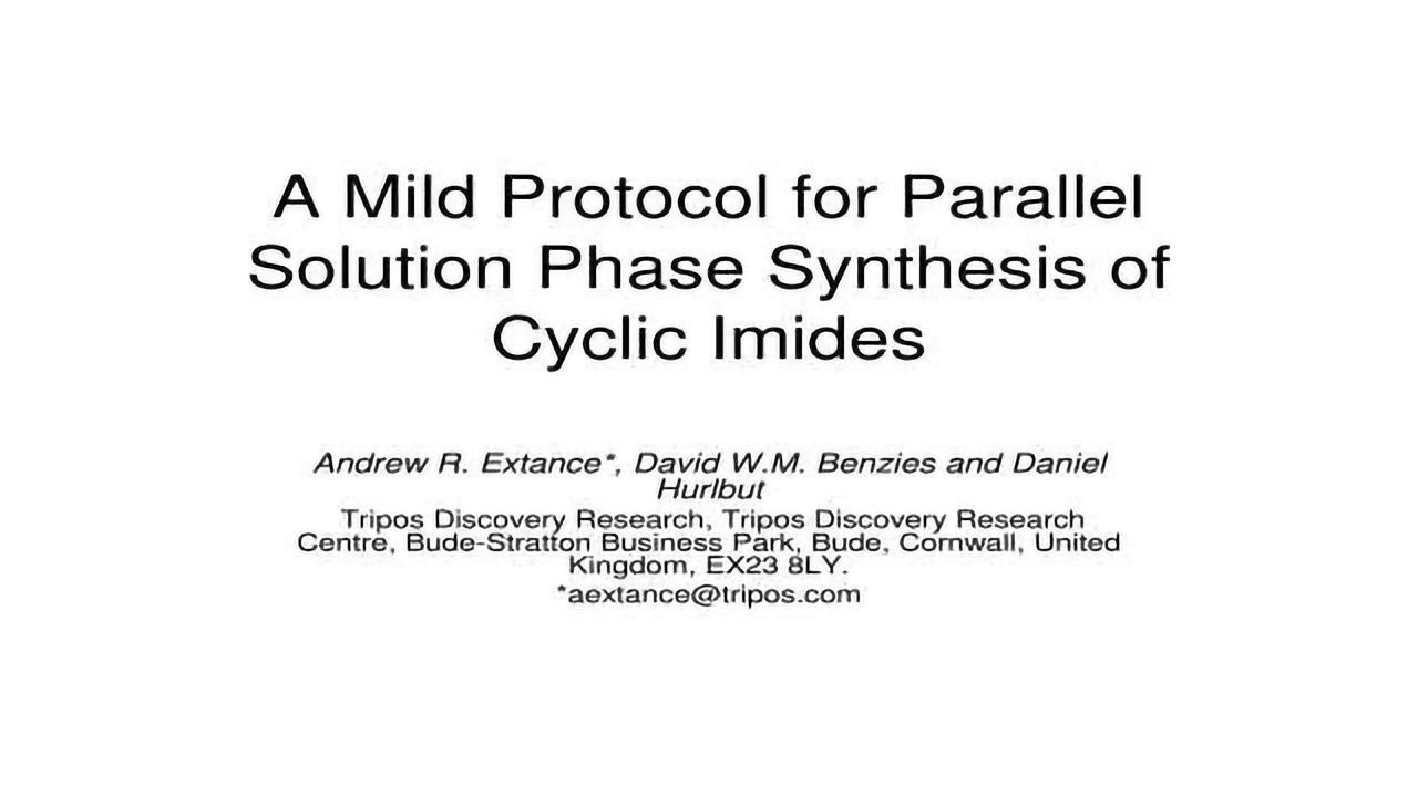 A Mild Protocol for Parallel Solution Phase Synthesis of Cyclic Imides