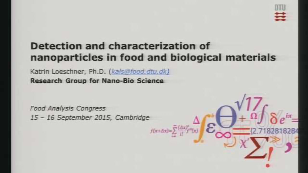 食物和生物材料中纳米颗粒的检测和表征