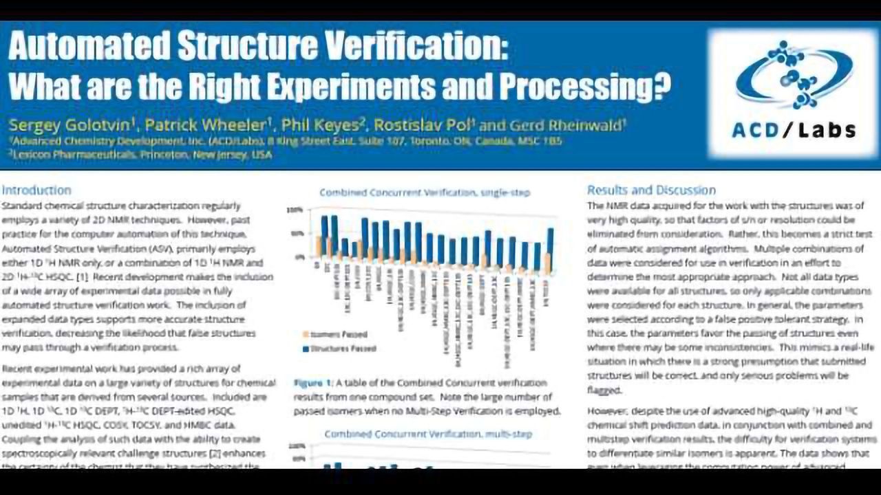 Automated Structure Verification: What are the Right Experiments and Processing?