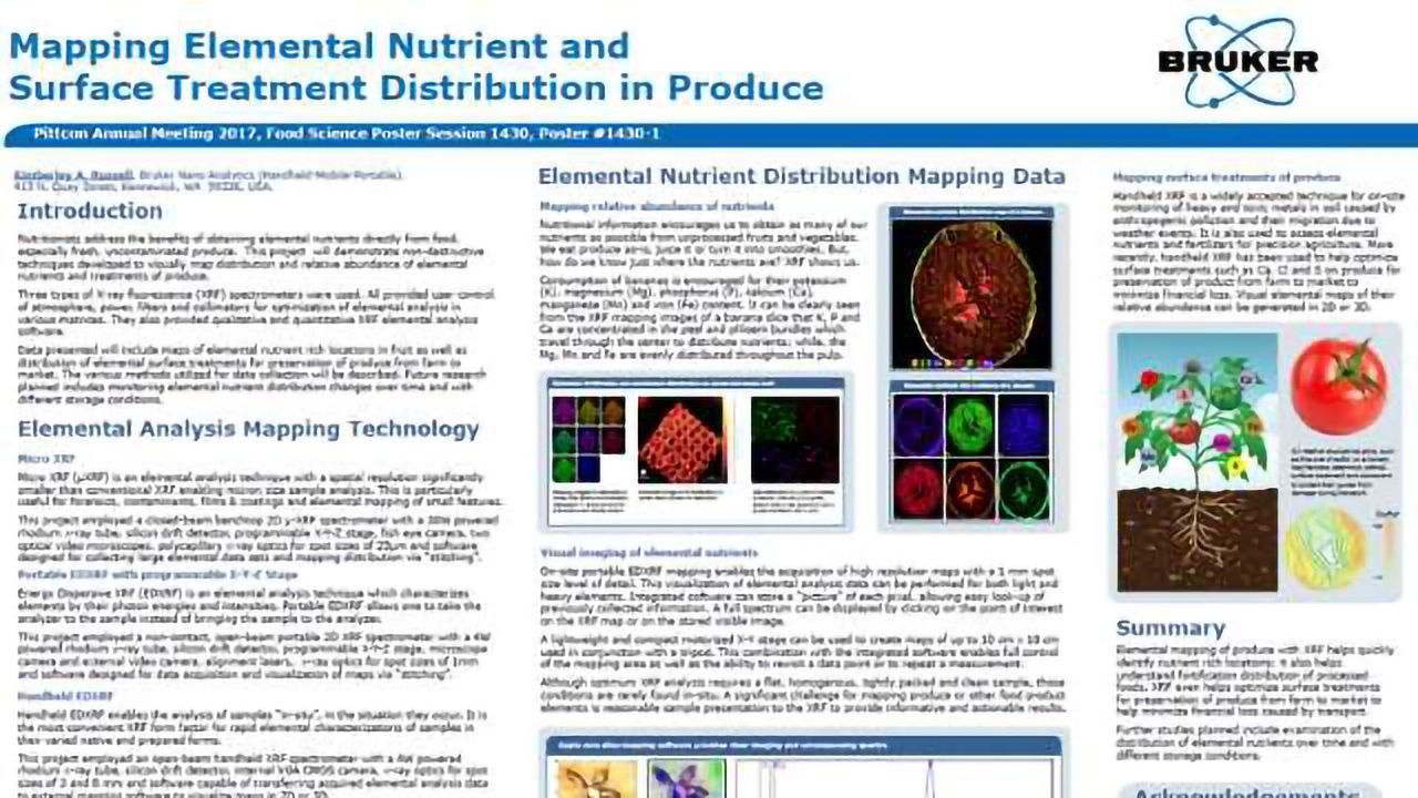 Mapping Elemental Nutrient and Surface Treatment Distribution in Produce