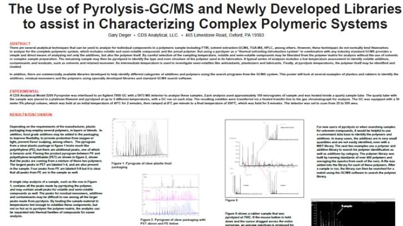 The Use of Pyrolysis/GCMS and Newly Developed Libraries to assist in Characterizing Complex Polymeric Samples