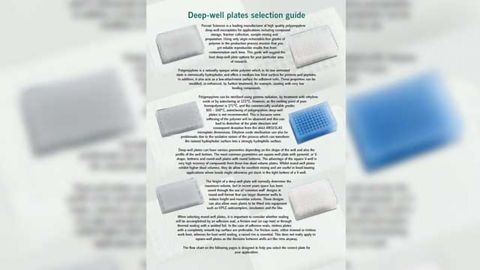 Porvair Sciences Releases Deep-well Plate Selection Guide