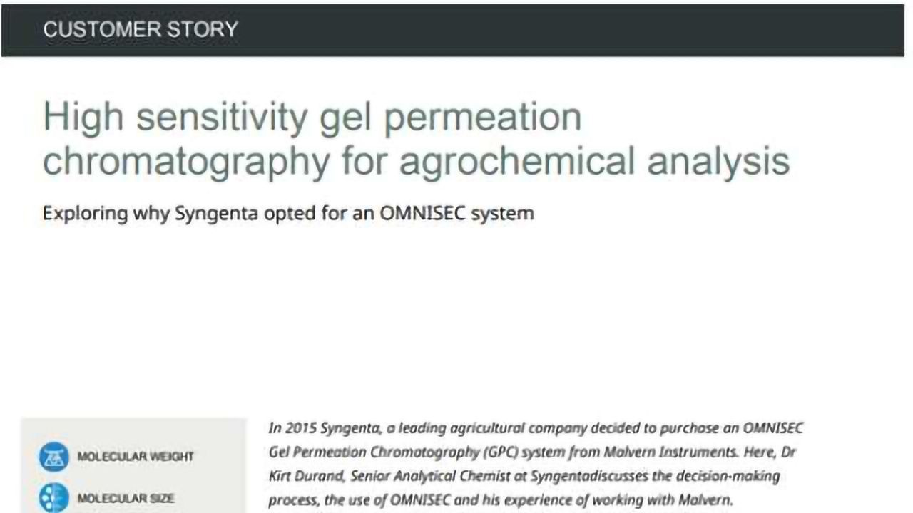 High Sensitivity Gel Permeation Chromatography for Agrochemical Analysis