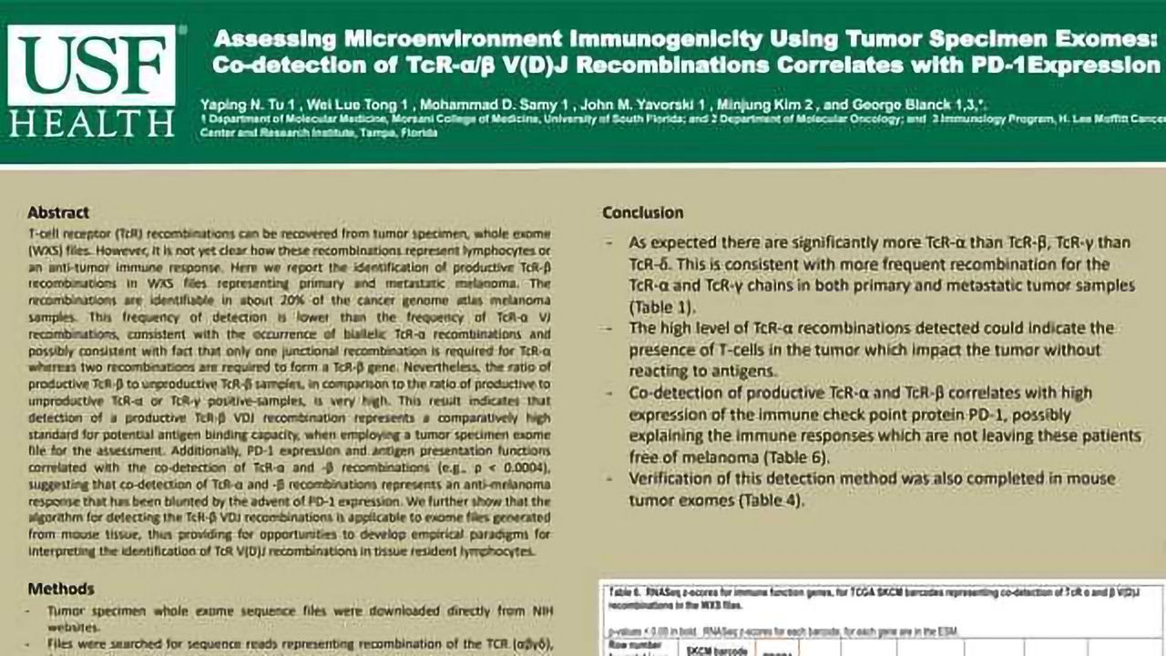 Assessing Microenvironment Immunogenicity Using Tumor Specimen Exomes: Co-detection of TcR-α/β V(D)J Recombinations Correlates with PD-1Expression