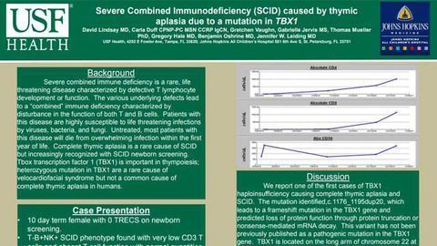 由于TBX1突变引起的胸腺质量引起的严重合并免疫缺陷（SCID）