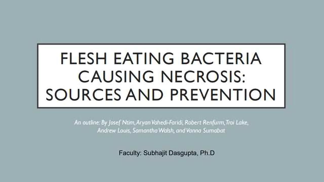 Flesh Eating Bacteria causing Necrosis: Sources and Prevention