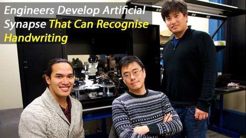 Neuromorphic Artificial Synapse Learns to Recognise Handwriting