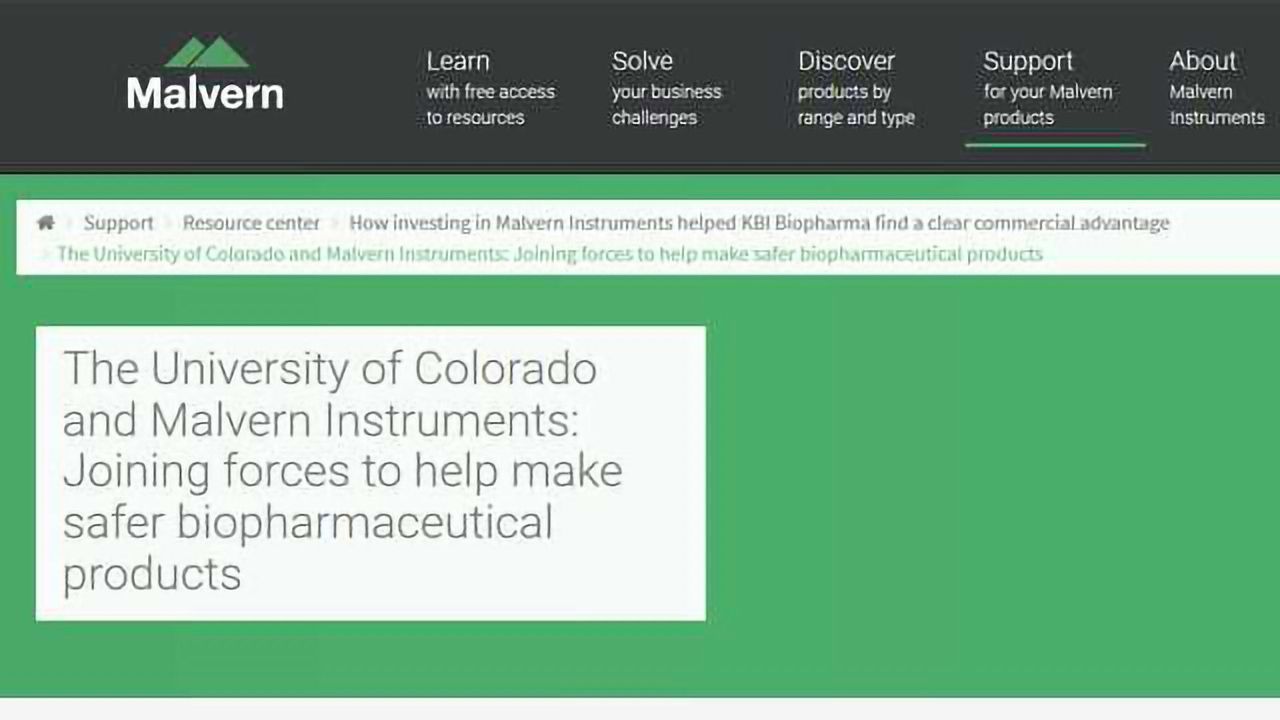 The University of Colorado and Malvern Instruments: Joining Forces to Help Make Safer Biopharmaceutical Products