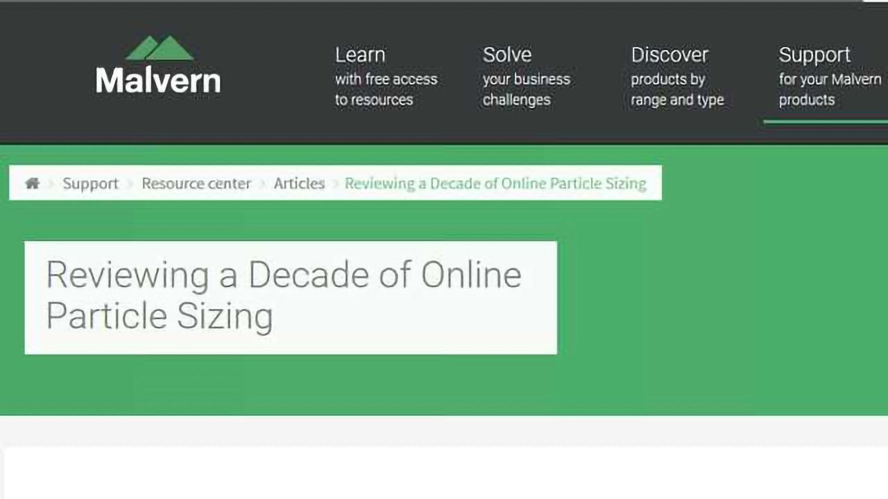 Reviewing a Decade of Online Particle Sizing