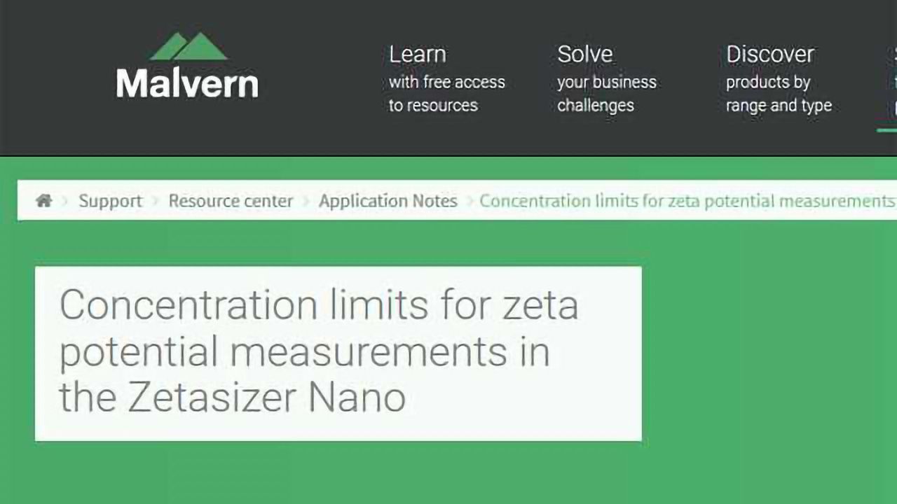 Concentration Limits for Zeta Potential Measurements in the Zetasizer Nano