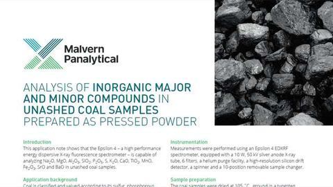 Analysis of Inorganic Major and Minor Compounds in Un-Ashed Coal Samples Prepared as Pressed Powder