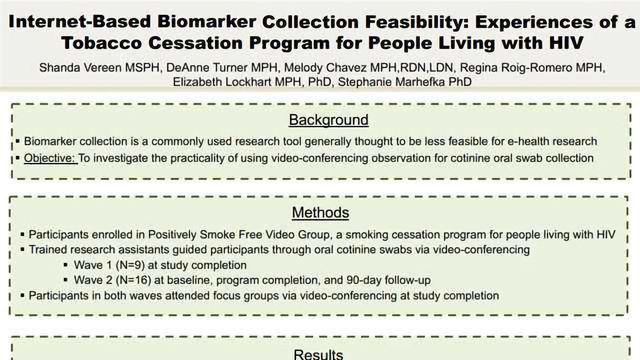 Internet-Based Biomarker Collection Feasibility: Experiences of a ...