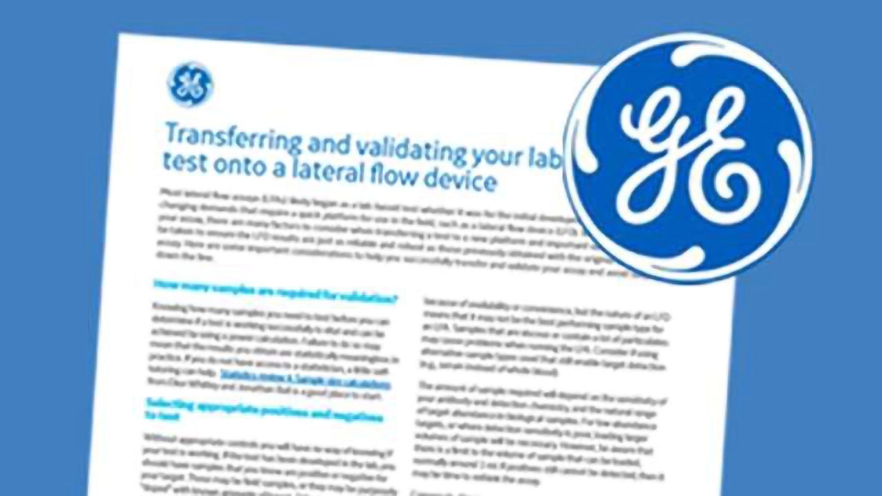 Transferring and Validating your LabBased Test onto a Lateral Flow