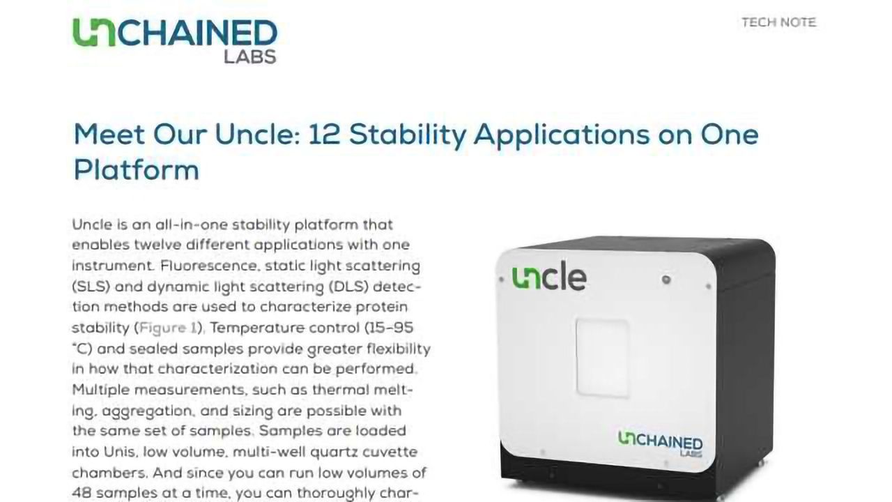Uncle - The First All-in-One Biologics Stability Platform