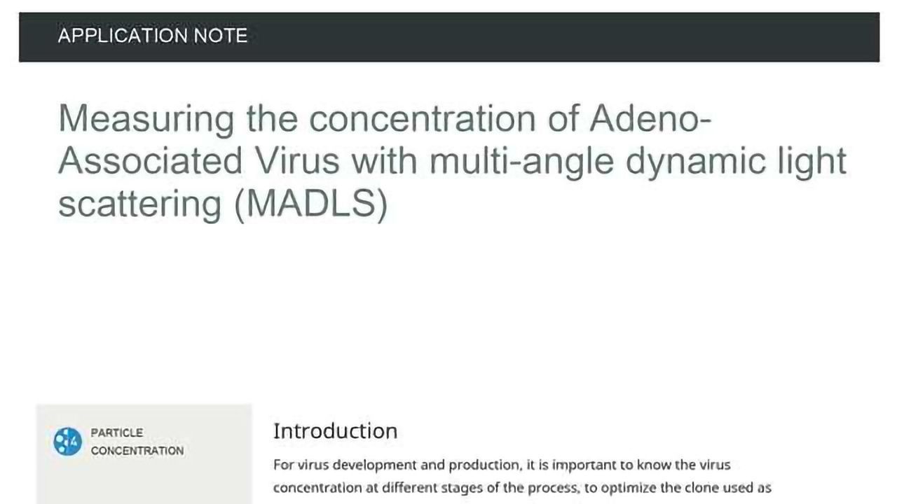 Measuring the concentration of Adeno-Associated Virus with multi-angle dynamic light scattering (MADLS)