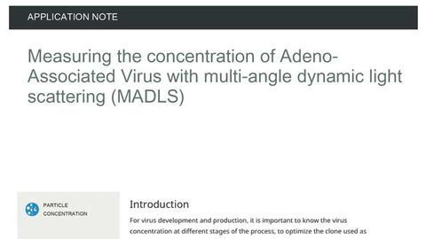 用多角度动态光散射测量腺相关病毒的浓度（Madls）
