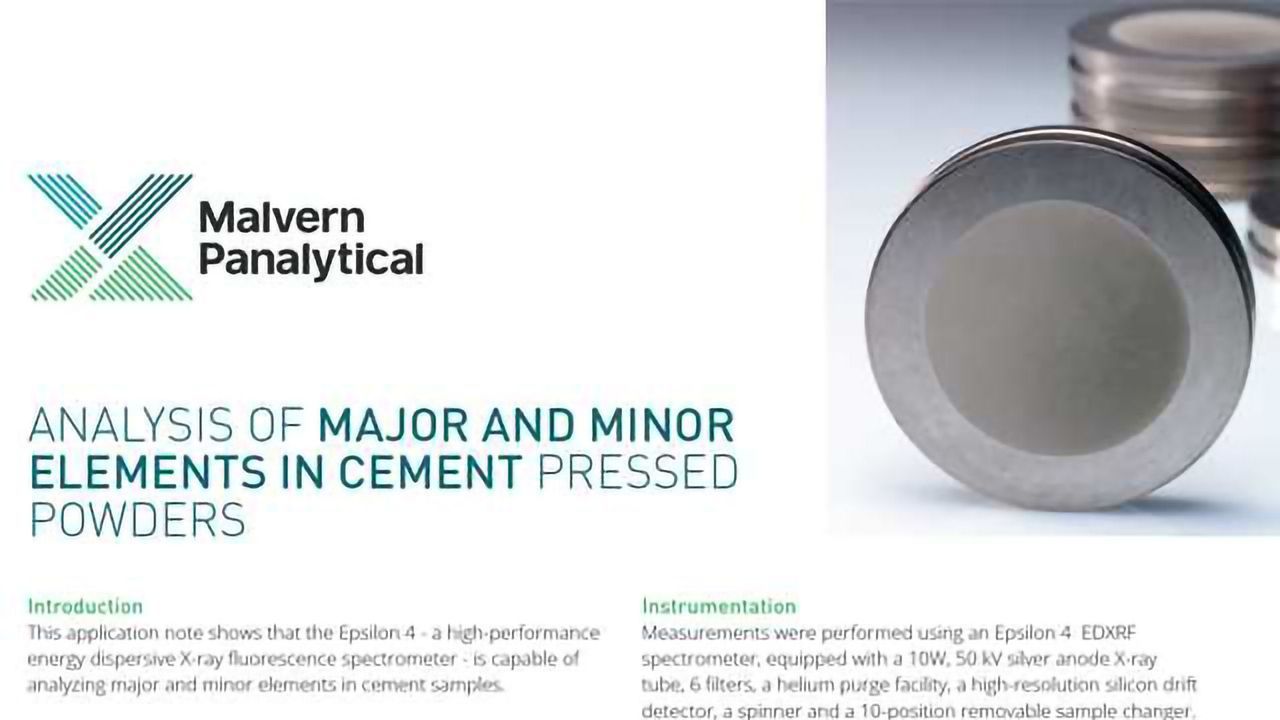 Analysis of major and minor elements in cement pressed powders