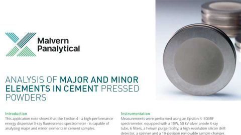 Analysis of major and minor elements in cement pressed powders