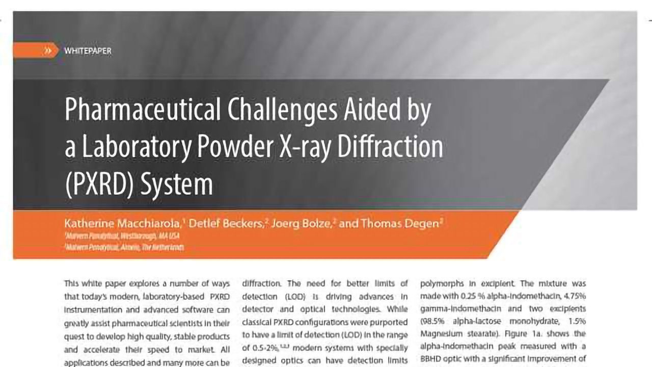 Pharmaceutical Challenges Aided by a Laboratory Powder X-ray Diffraction (PXRD) System