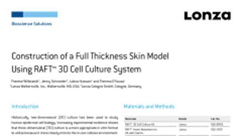 Construction of a Full-Thickness Skin Model Using RAFT™ 3D Cell Culture System