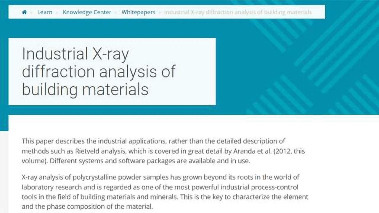Industrial X-ray Diffraction Analysis of Building Materials