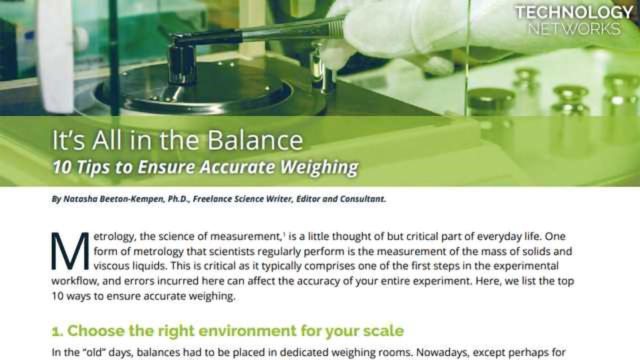 10 Tips to Ensure Accurate Weighing