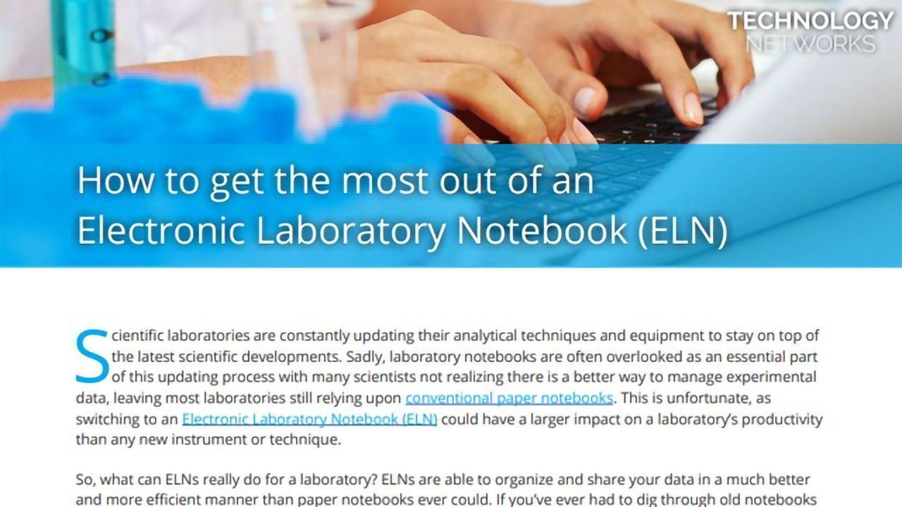 How To Get the Most Out of an Electronic Laboratory Notebook (ELN)