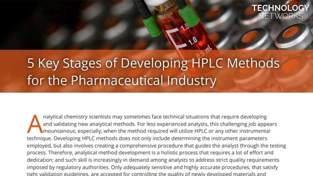 5 Key Stages of Developing HPLC Methods for the Pharmaceutical Industry