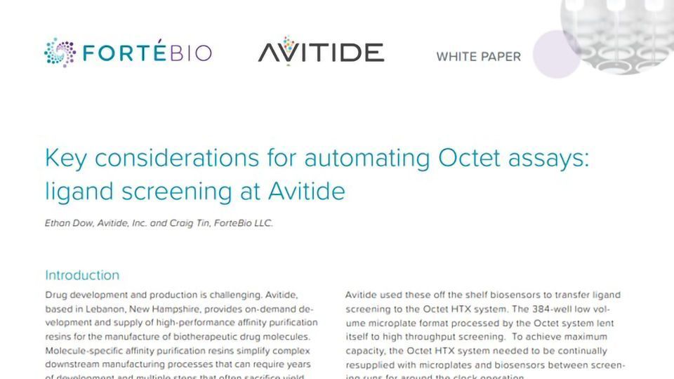 Accelerating Antibody Development with Automated Octet Assays content piece image