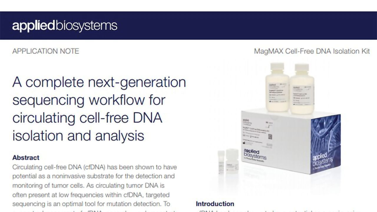 A Complete NGS Workflow for Circulating cfDNA Isolation and Analysis