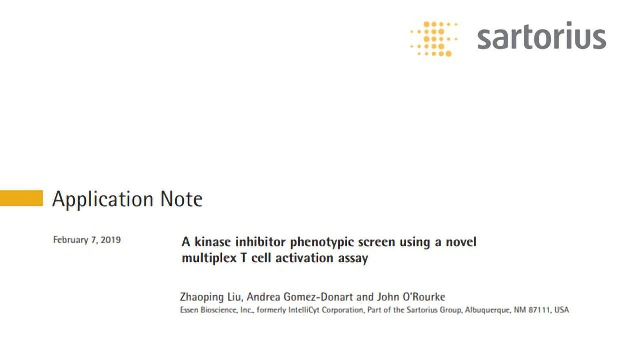 A Kinase Inhibitor Phenotypic Screen Using a Novel Multiplex T Cell Activation Assay
