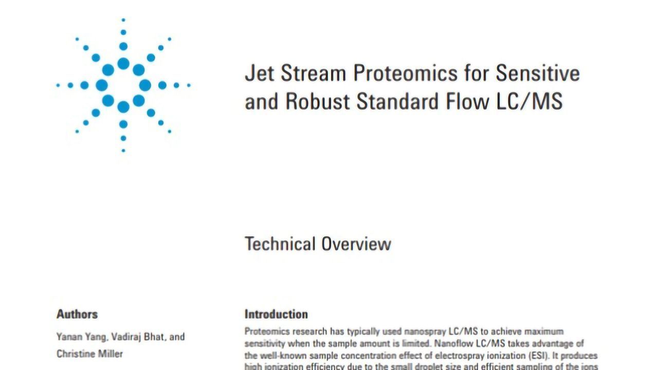 Jet Stream Proteomics for Sensitive and Robust Standard Flow LC/MS