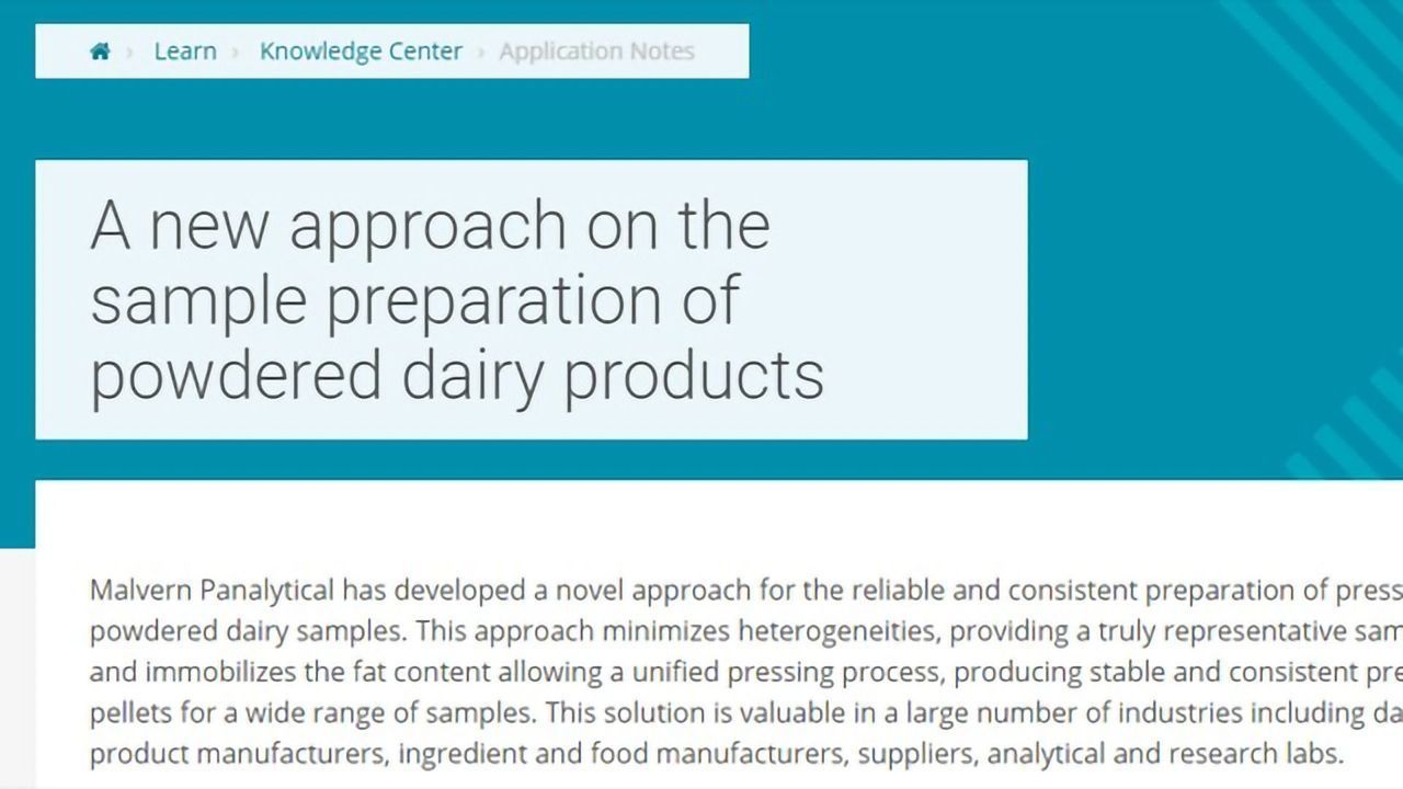 A New Approach on the Sample Preparation of Powdered Dairy Products
