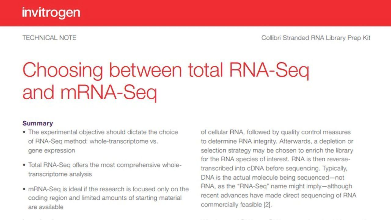 Choosing Between Total RNA-Seq and mRNA Seq