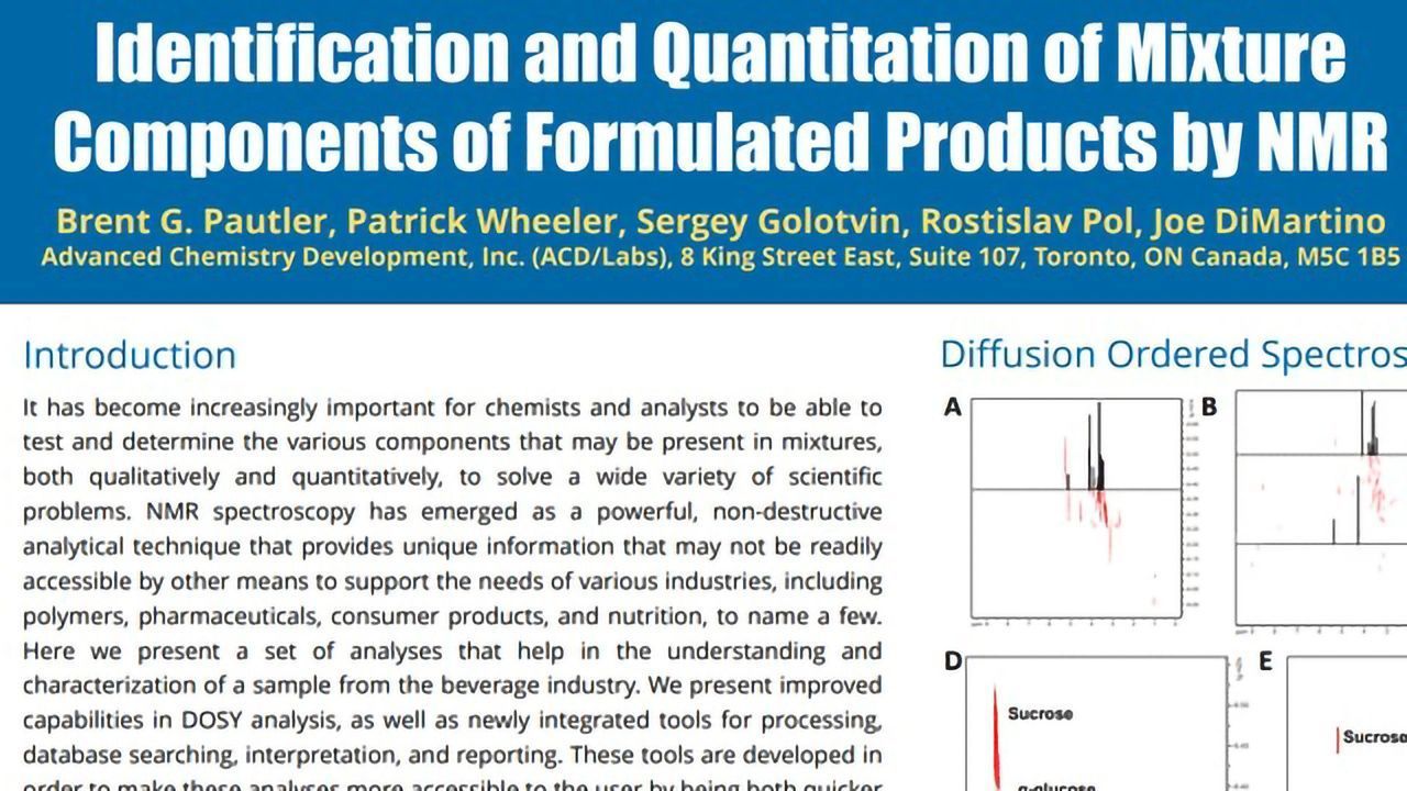 Identification and Quantitation of Mixture Components of Formulated Products by NMR