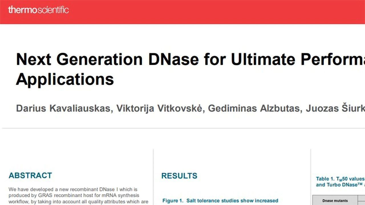 下一代DNase用于分子生物学应用的最终性能